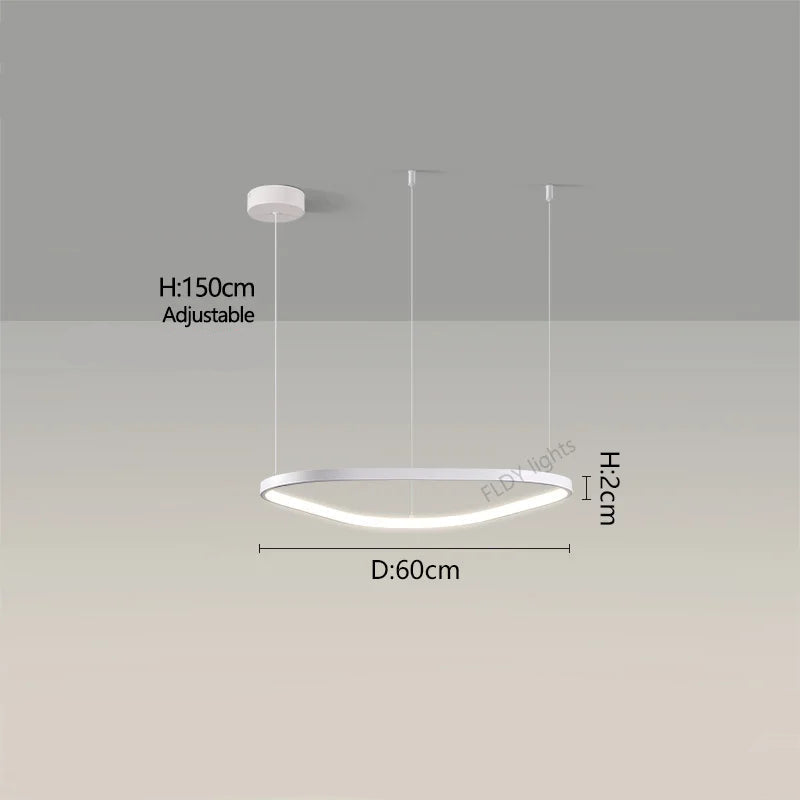 Orbite Anneau Suspension LED Minimaliste – Blanc