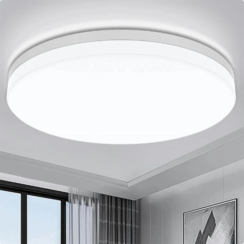 Opale Plafonnier LED Extra-Plat – plafonnier LED rond blanc, vue de dessous