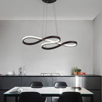 Fluva Suspension Ruban LED Minimaliste – ruban LED noir devant un mur gris