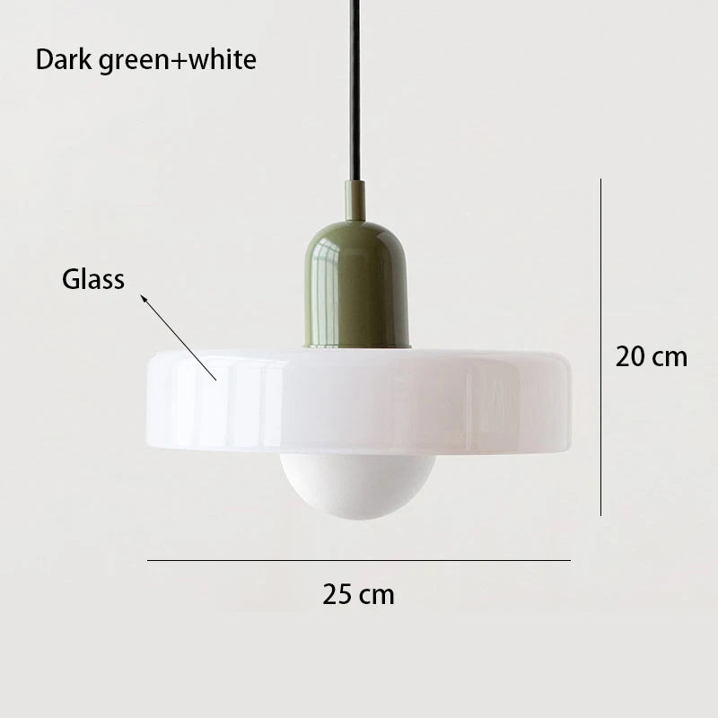 Paletia Suspension Palet en Verre Coloré – Vert foncé & Blanc