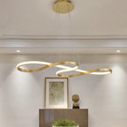 Fluva Suspension Ruban LED Minimaliste – ruban LED doré devant un mur avec cadre