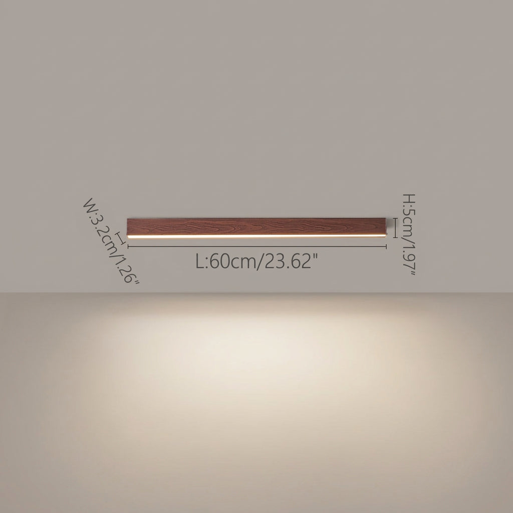 Rayon Plafonnier LED Linéaire – Noyer, 60 cm
