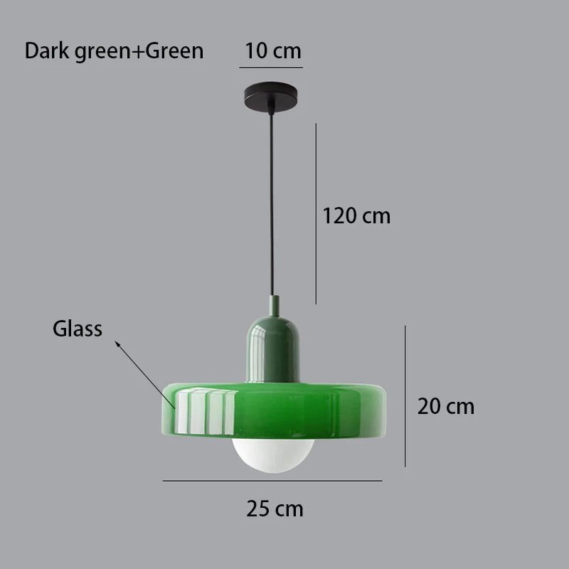 Paletia Suspension Palet en Verre Coloré – Vert foncé & Vert