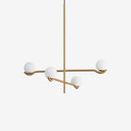 Perla Lustre à Globes en Verre – modèle doré à 4 globes sur fond blanc