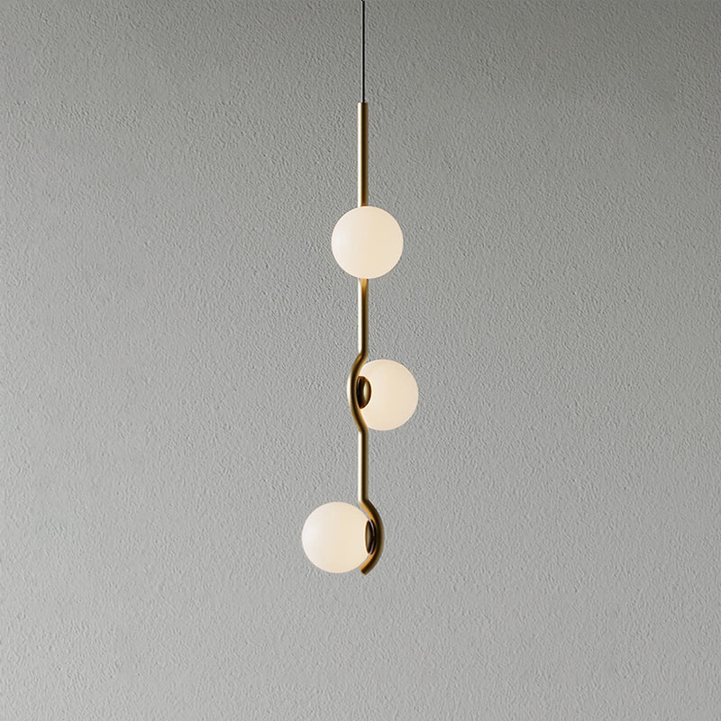 Perla Lustre à Globes en Verre – Doré, 3 têtes