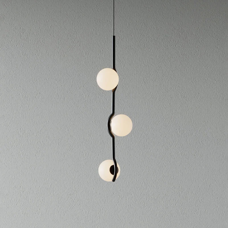 Perla Lustre à Globes en Verre – Noir, 3 têtes