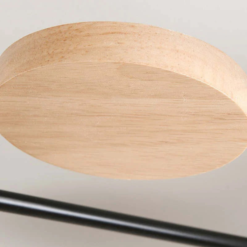 Orbes Plafonnier LED en Métal – dessous en bois clair d'un disque