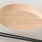 Orbes Plafonnier LED en Métal – dessous en bois clair d'un disque