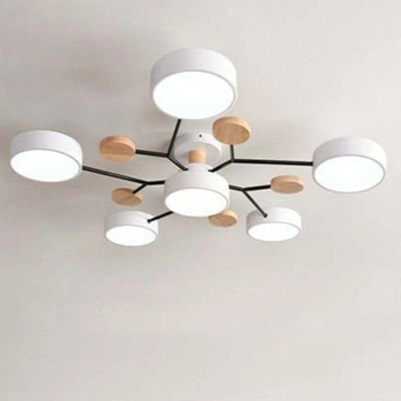 Orbes Plafonnier LED en Métal – Blanc, 6 lumières