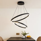 Orbite Suspension LED à Anneaux – anneaux noirs sur fond clair