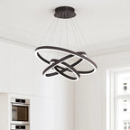 Orbite Suspension LED à Anneaux – anneaux noirs dans une cuisine blanche