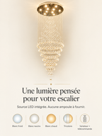 Choix de la teinte de lumière du lustre cascade, LED intégrée