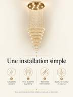 Installation du lustre cascade en 4 étapes
