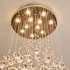 Platine de plafond ronde avec spots LED du lustre cascade