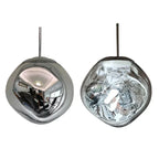 Lavane Suspension Globe en Verre Fondu Irrégulier – Argenté, 4500 K