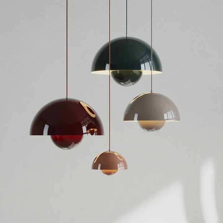 Corolle Suspension Dôme Coloré – dômes bordeaux, gris et vert en grappe