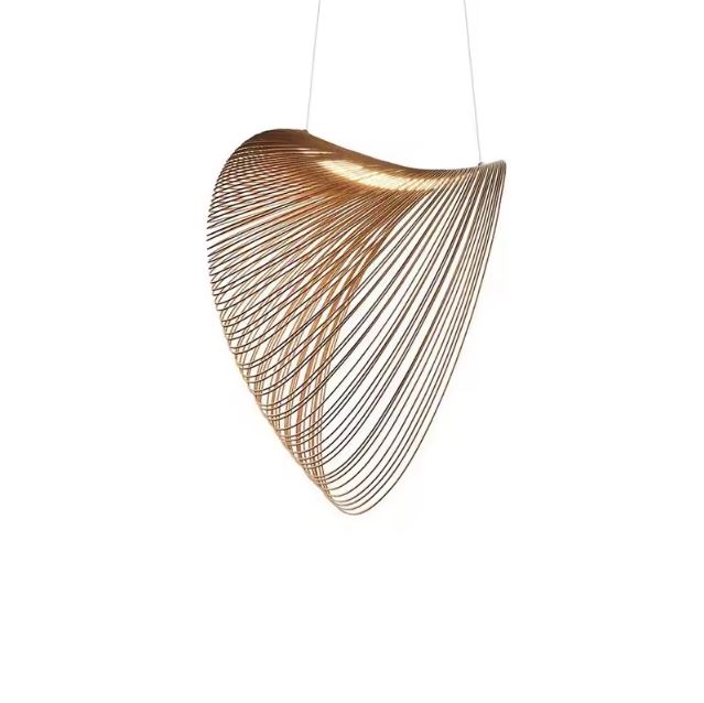 Eolie Suspension Voile en Bois Naturel – suspension en voile de bois sur fond blanc
